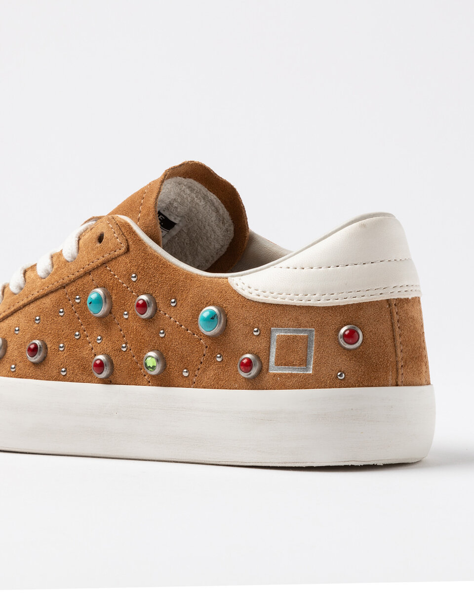HILL LOW STUDS CUOIO